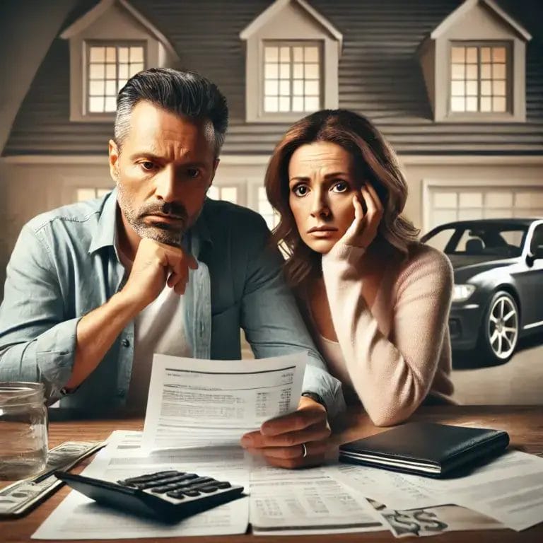 a couple in their 40s sitting at a table