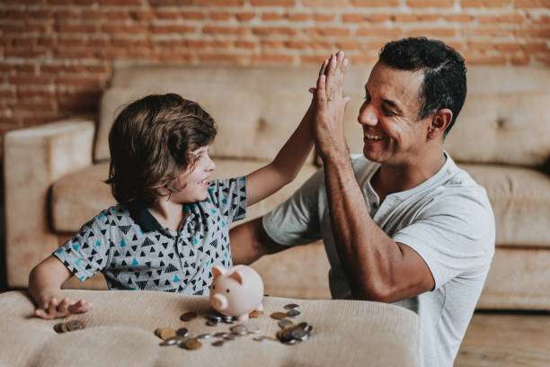 Happier with Frugal Living - Father & Son Coin Bank