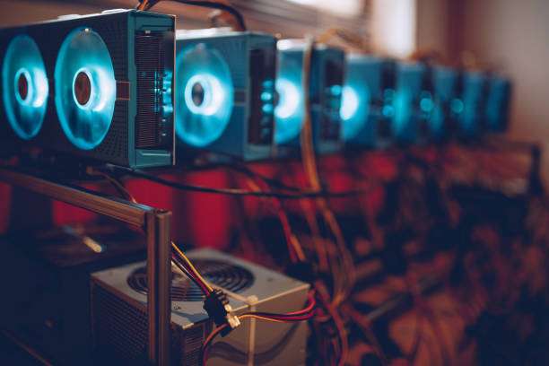 mining rig for cryptocurrency no people